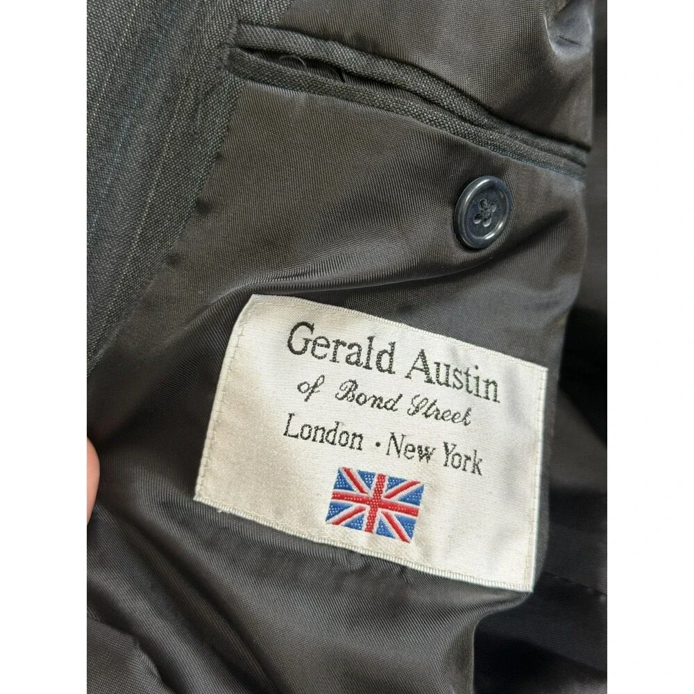 Gerald Austin Mens R44/W38 Blazer Gray Wool Blend pinstripe Sport Coat Jacket